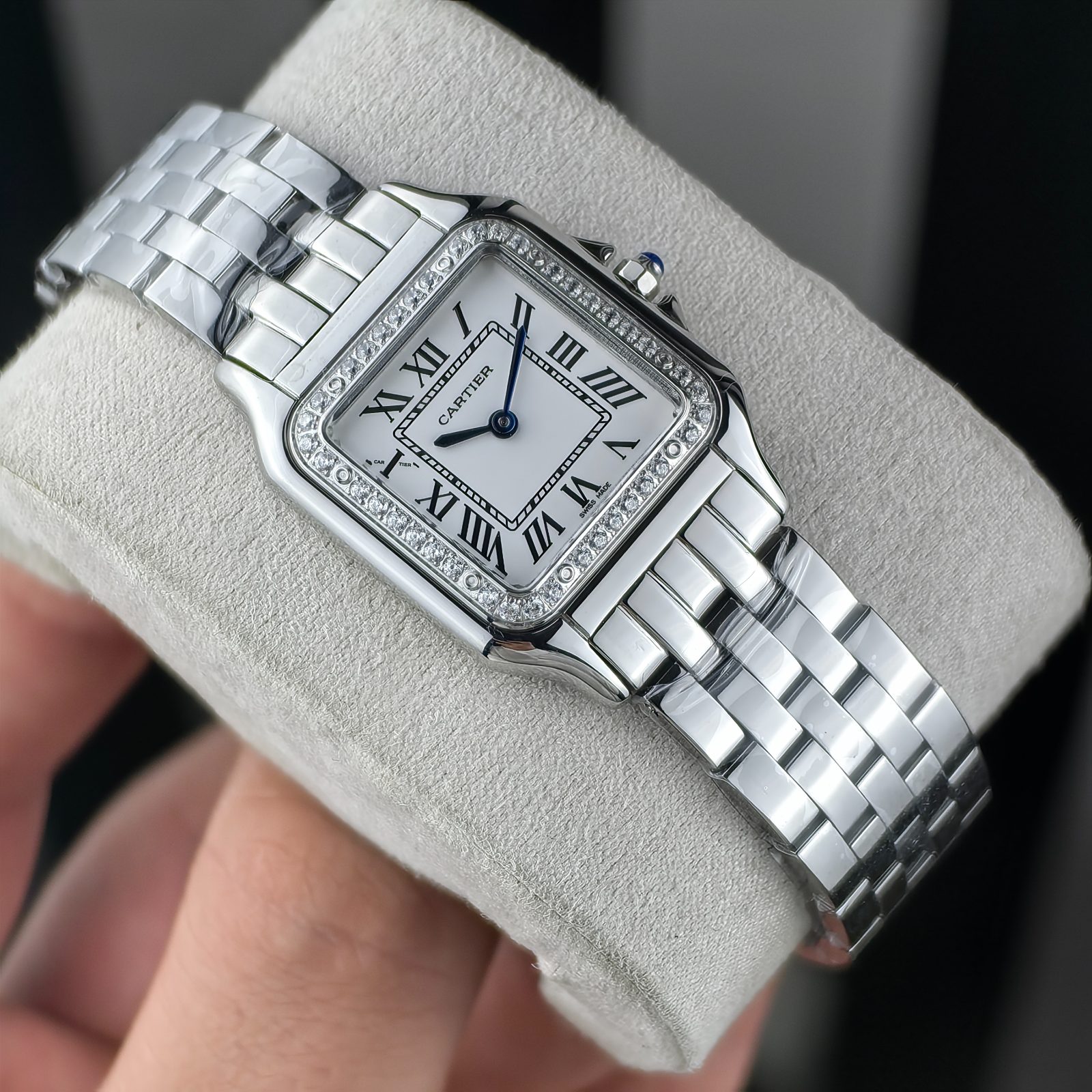 Cartier Panthere Silver Diamond Medium